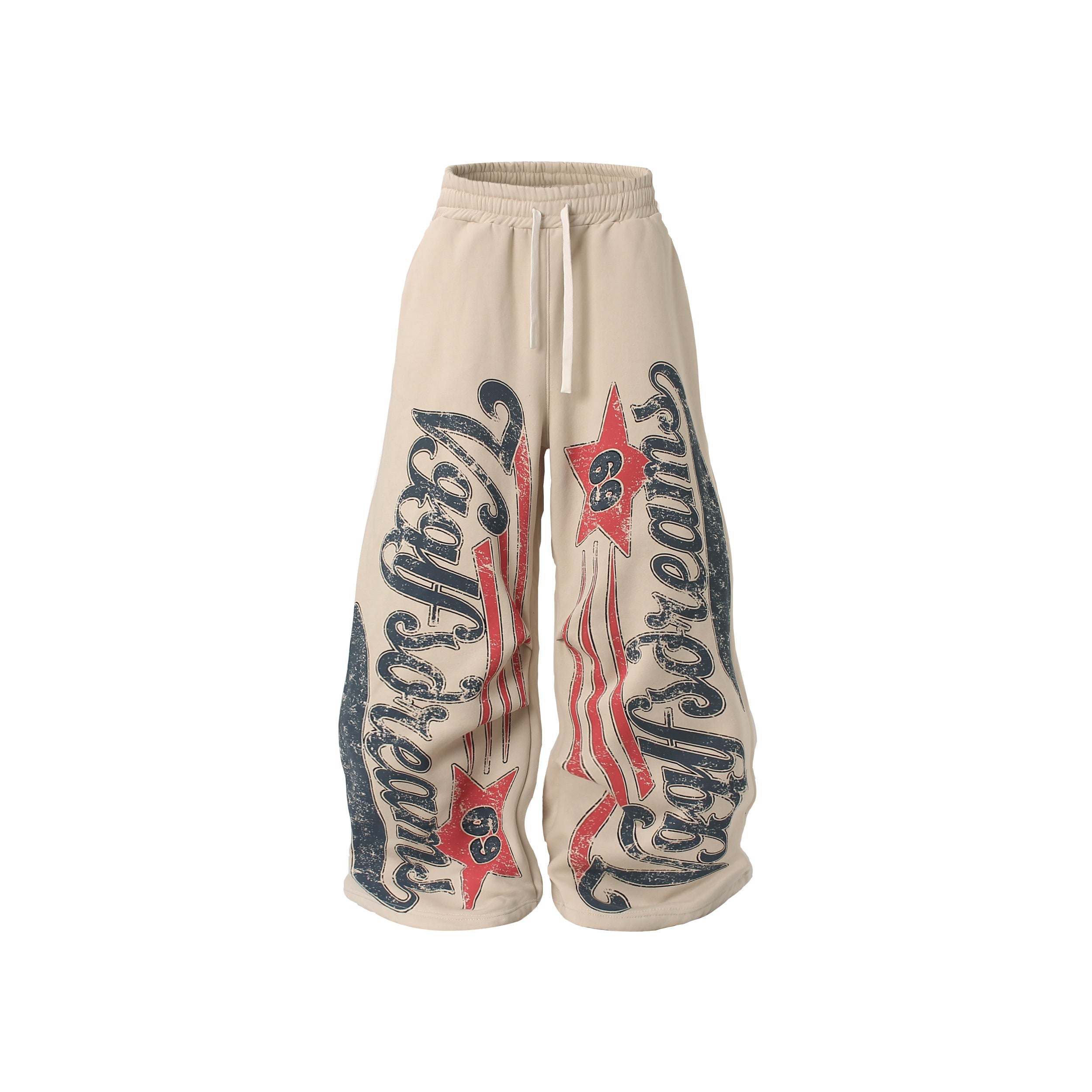 Unisex High-Waist Loose-Fit Fleece Sweatpants