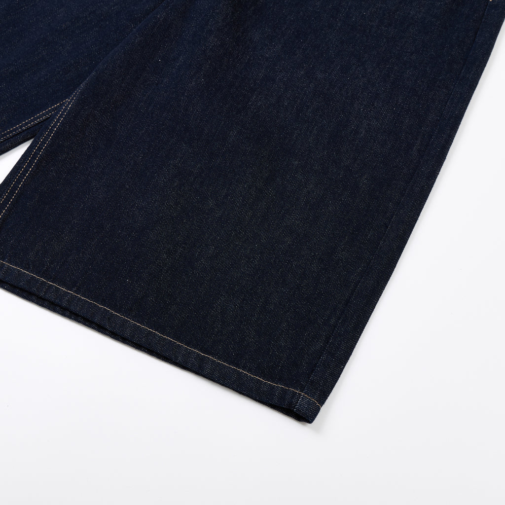 DONOTLOGO Retro Black Raw Denim Shorts | Unisex Y2K Wide Leg Trousers with Minimalist Design | High Street Relaxed Fit Bottoms