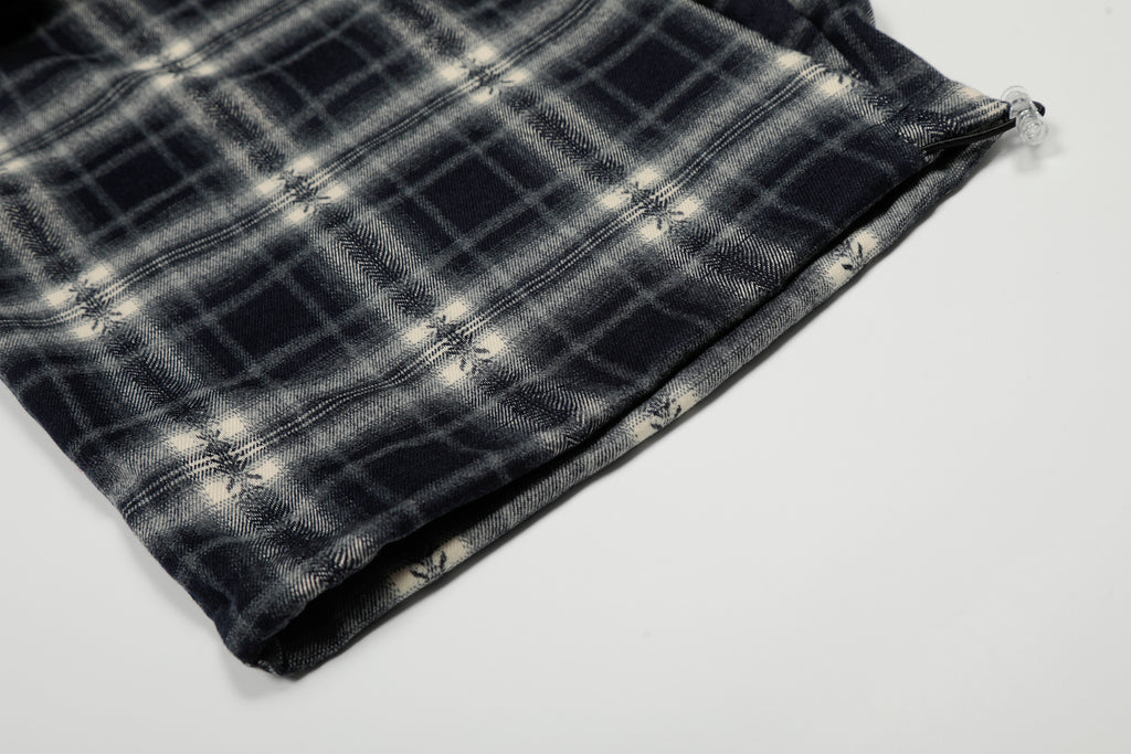 DONOTLOGO Urban Streetwear Collection | Unisex Relaxed Silhouette Plaid Pants | Bold Checkered Motif & Soft Cotton Knit Fabric