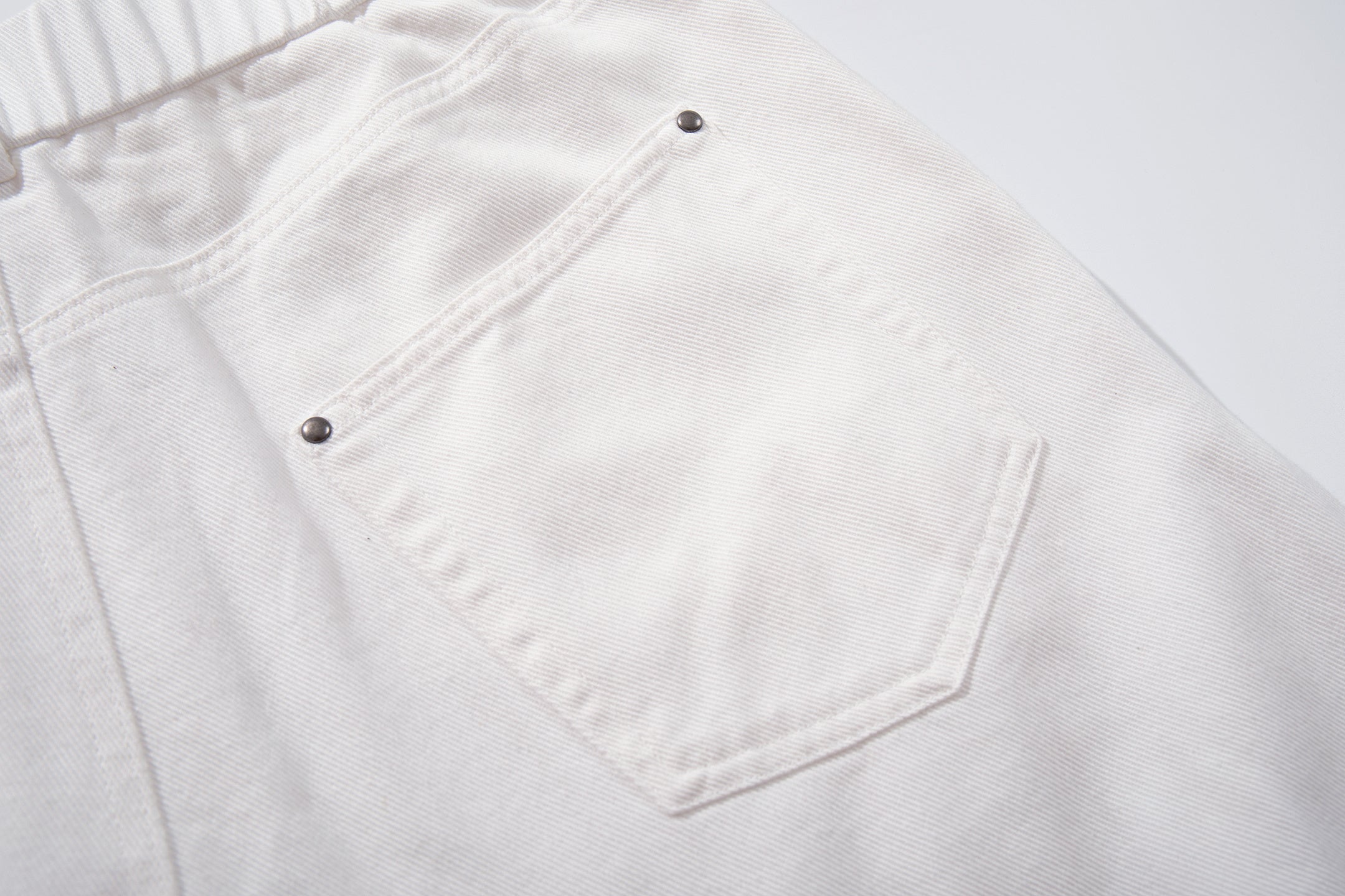 Unisex Hand-Painted White Denim Jeans