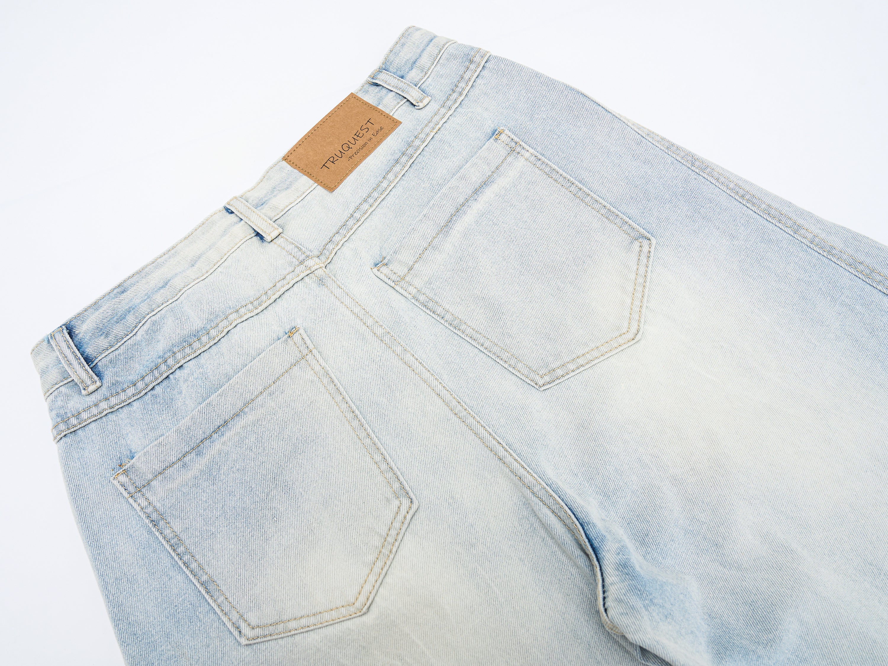 DONOTLOGO Oversized Light Wash Denim Jeans - Unisex Baggy Trousers with Distressed Whisker Effect - Edgy Streetwear Bottom with Wide Leg Silhouette & Raw Hem