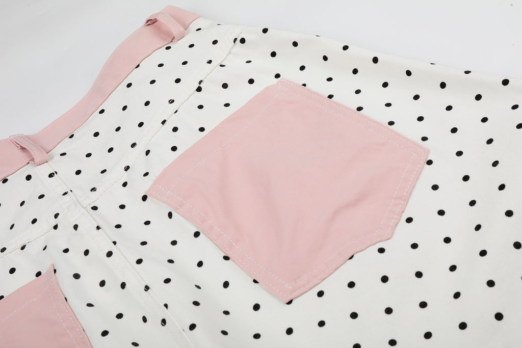 DONOTLOGO Sweet Streetwear Collection | Unisex Relaxed Fit Denim Jeans | Bold Polka Dot Print & Embroidered Pocket Detail with Classic Cotton Denim Fabric