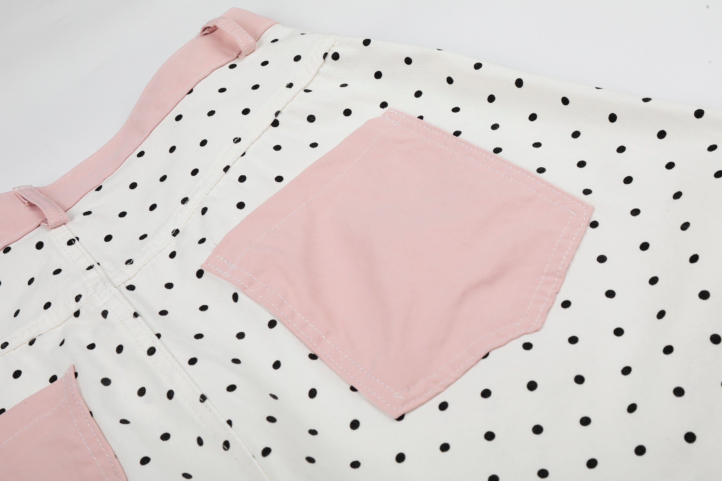 DONOTLOGO Sweet Streetwear Collection | Unisex Relaxed Fit Denim Jeans | Bold Polka Dot Print & Embroidered Pocket Detail with Classic Cotton Denim Fabric