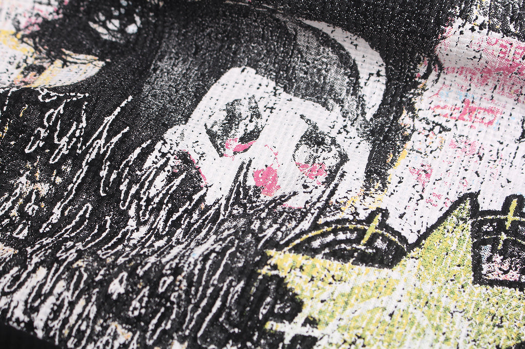 DONOTLOGO Urban Streetwear Collection | Unisex Relaxed Silhouette Tee | Bold Graffiti Motif & Soft Waffle Knit Fabric
