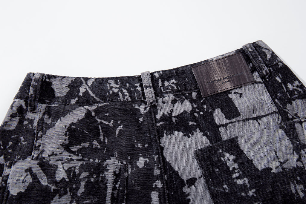 Unisex Edgy Streetwear Tie-Dye Designed Denim Jeans
