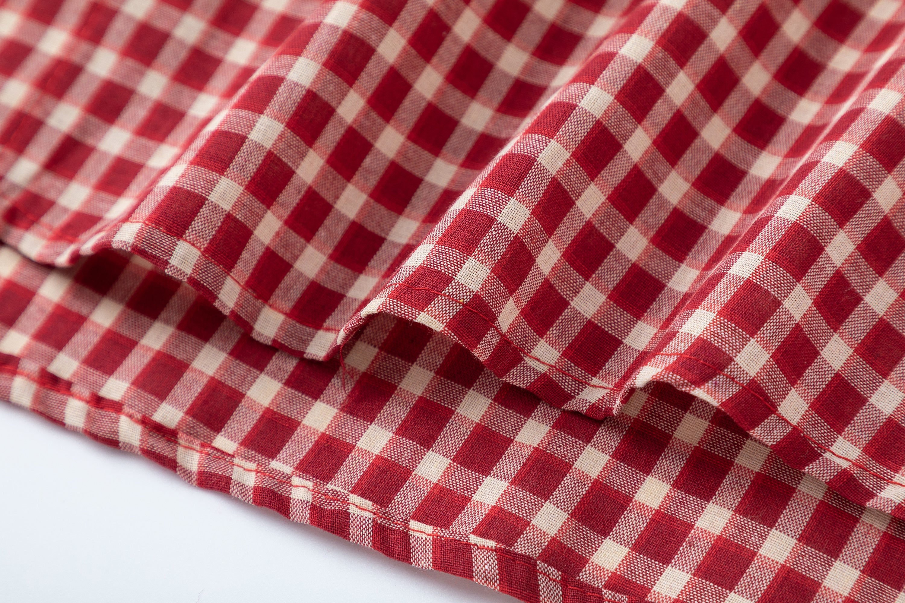DONOTLOGO “Red Radiance” Plaid Shirt & Tie Set | Red/White Check, Drop Shoulder | Preppy Summer Street Style Must-Have