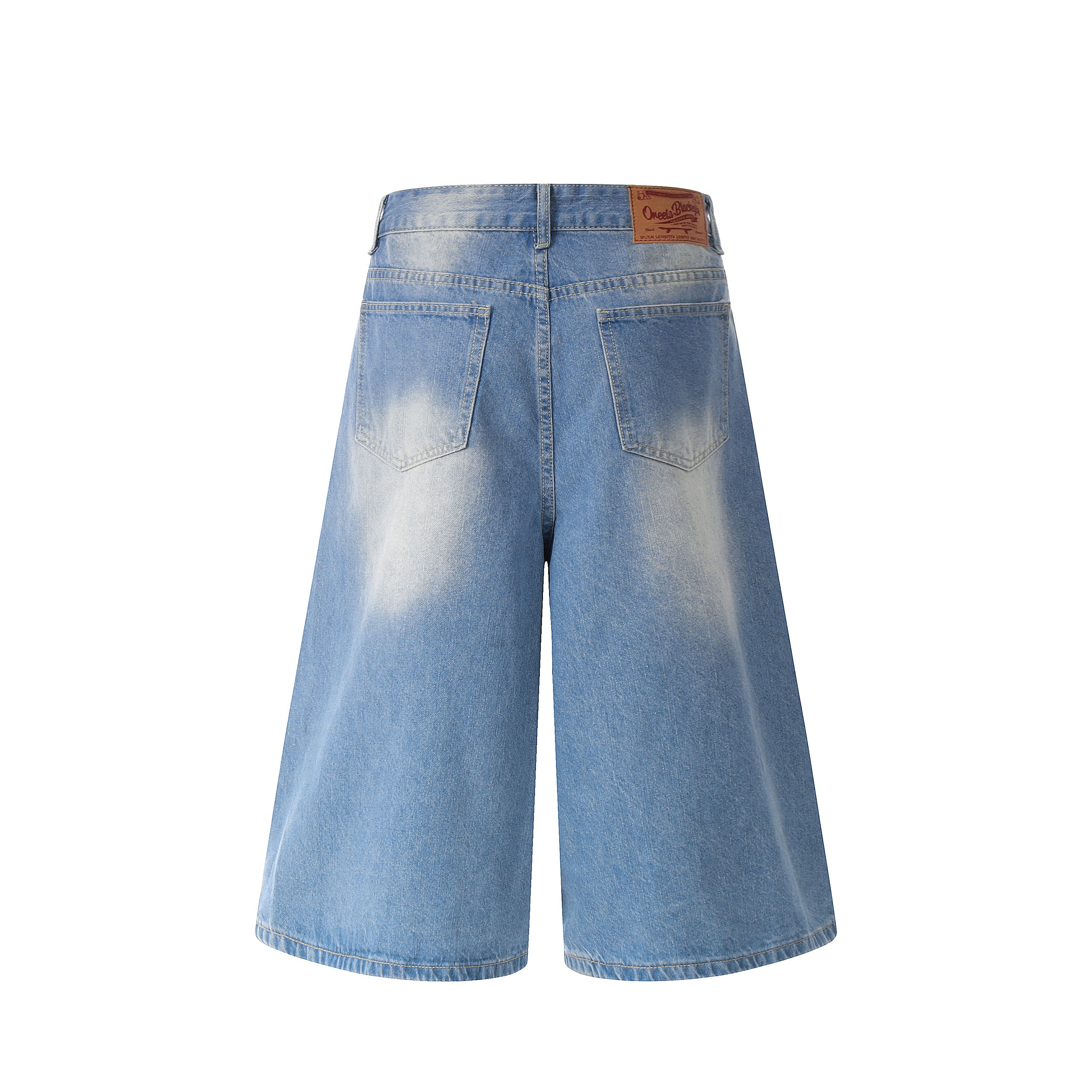 DONOTLOGO Vintage Washed Wide-Leg Denim Shorts | Unisex Baggy Capris | Retro American Style 7/8 Length Jeans