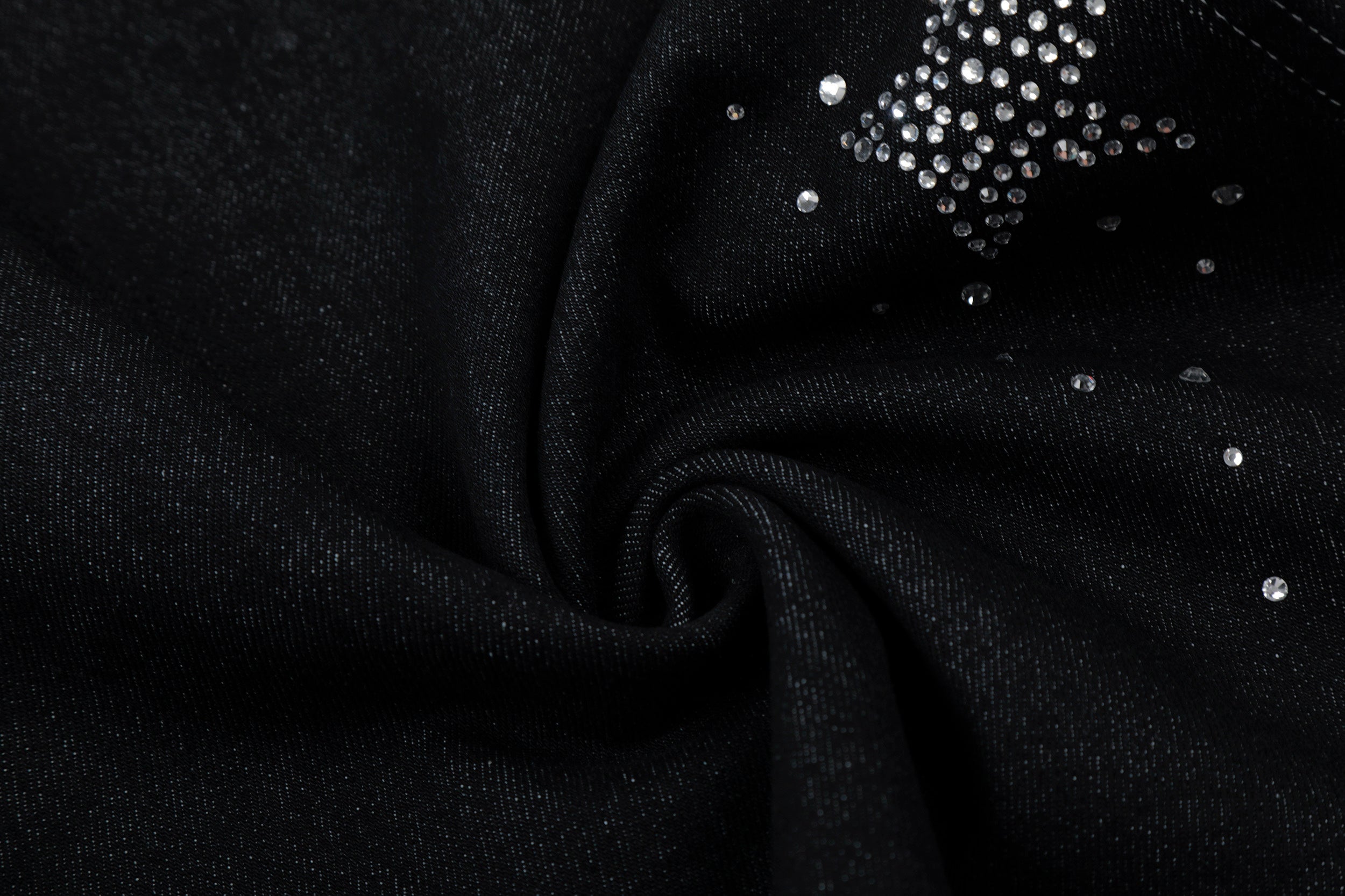 Unisex Street Style Rhinestone Distressed Washed Denim Jeans