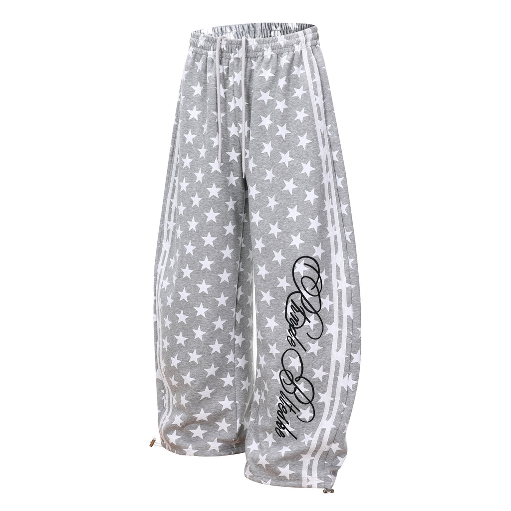 DONOTLOGO Urban Streetwear Collection | Unisex Curved Silhouette Trousers | Bold Star Motif & Soft Cotton Blend Fabric