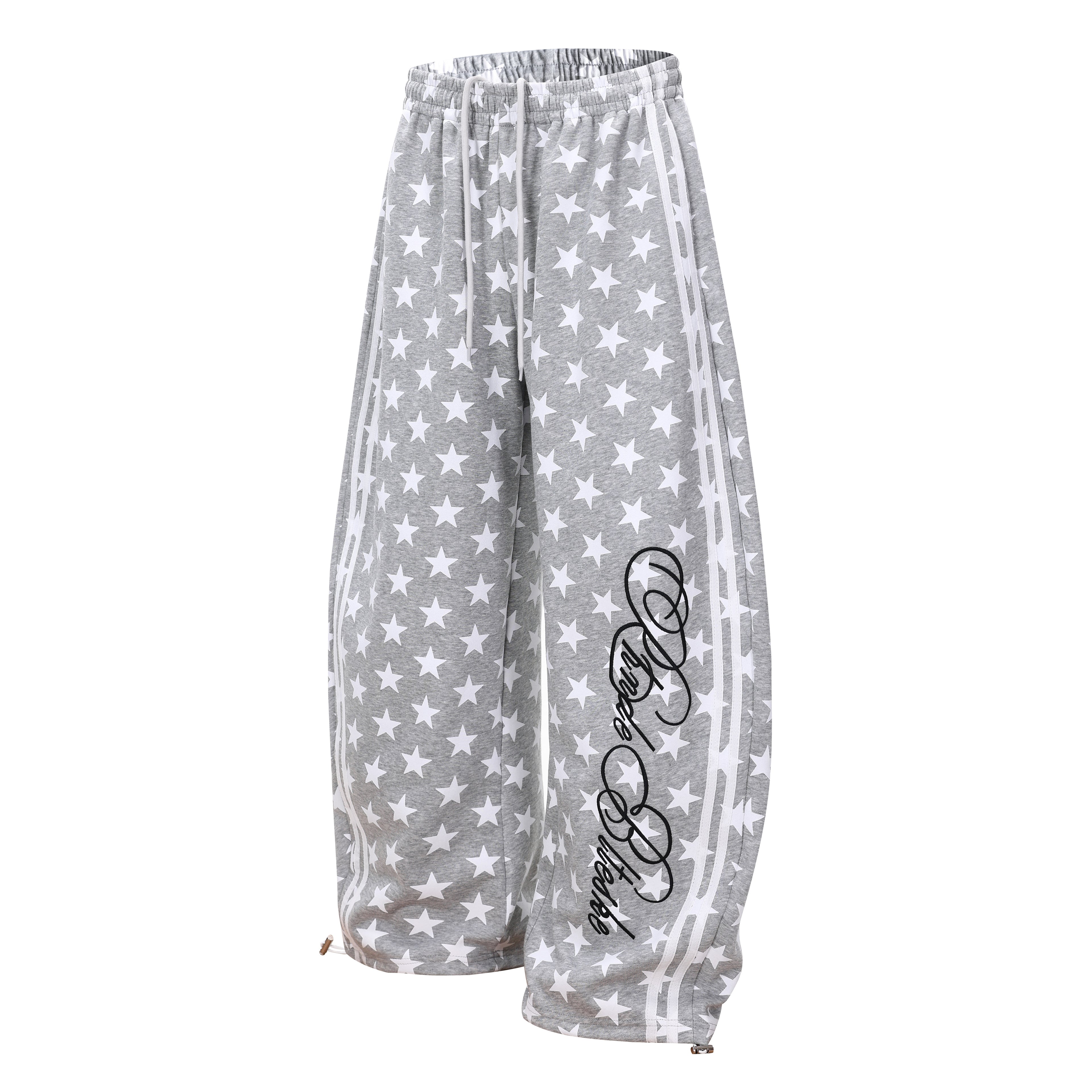 DONOTLOGO Urban Streetwear Collection | Unisex Curved Silhouette Trousers | Bold Star Motif & Soft Cotton Blend Fabric
