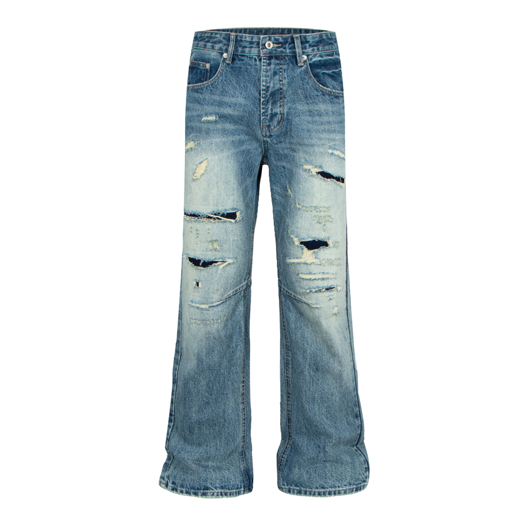 Vintage Washed Ripped Denim Jeans