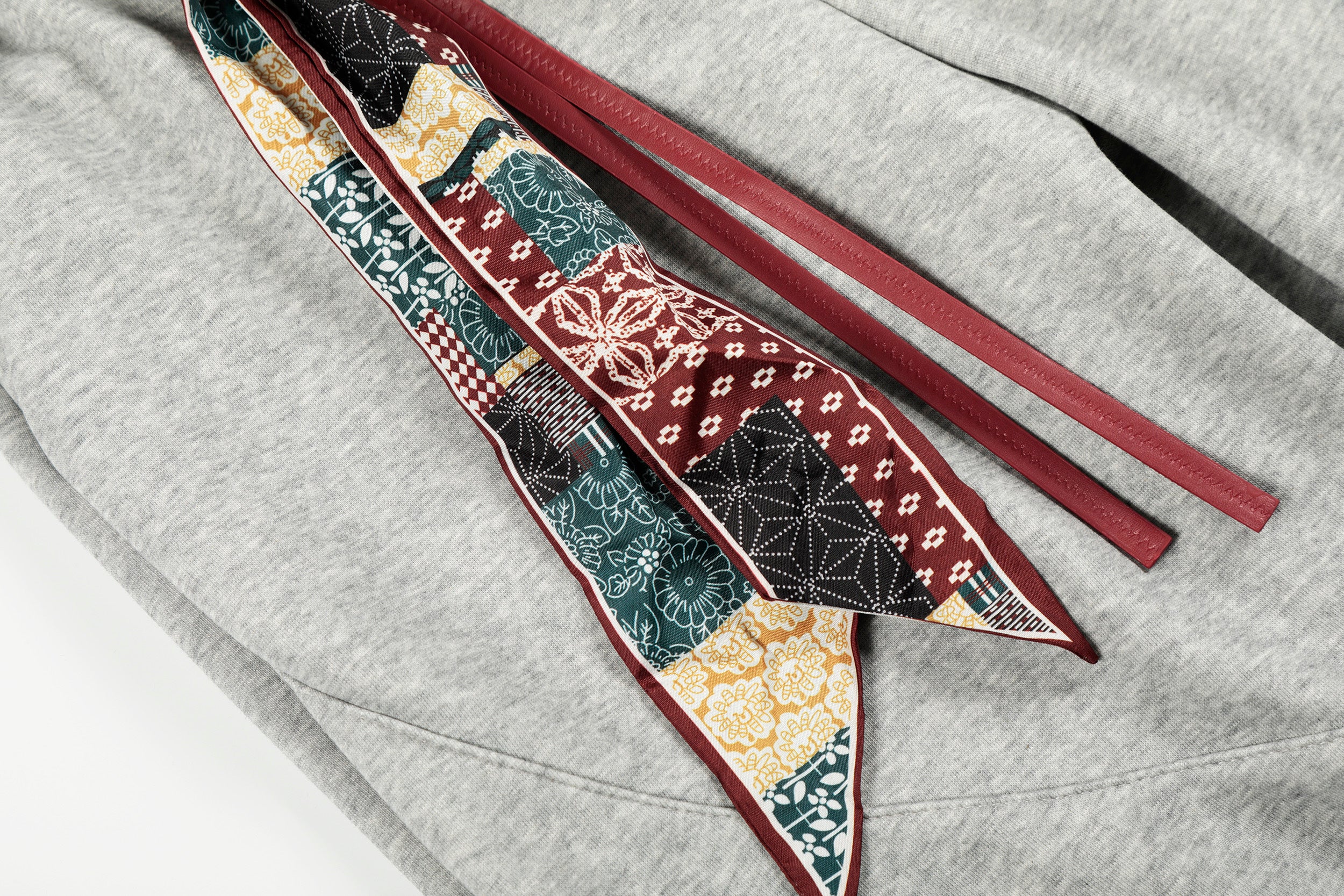 DONOTLOGO Urban Streetwear Collection | Unisex Relaxed Silhouette Sweatpants | Bold Patchwork Scarf Motif & Soft Cotton Knit Fabric