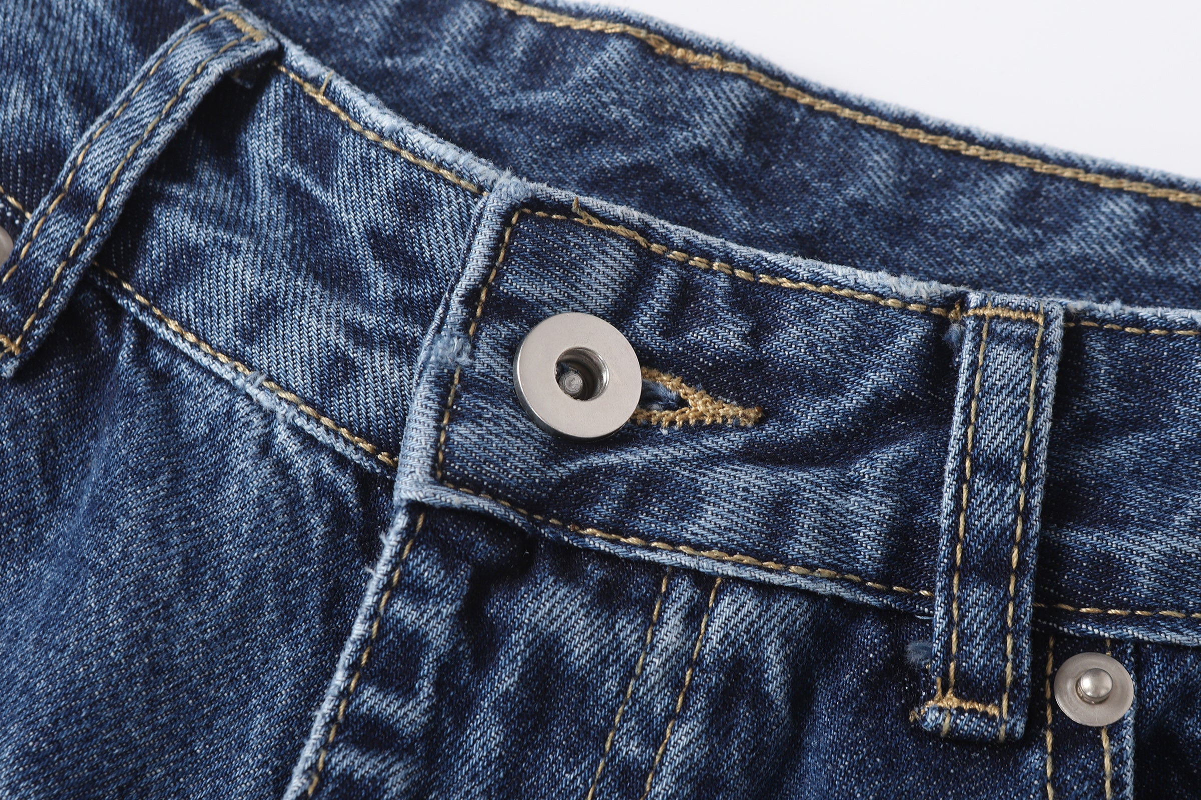 DONOTLOGO Retro Blue Baggy Denim Pants | Unisex Y2K Wide Leg Trousers with Natural Whiskering & Fade | High Street Relaxed Fit Bottoms