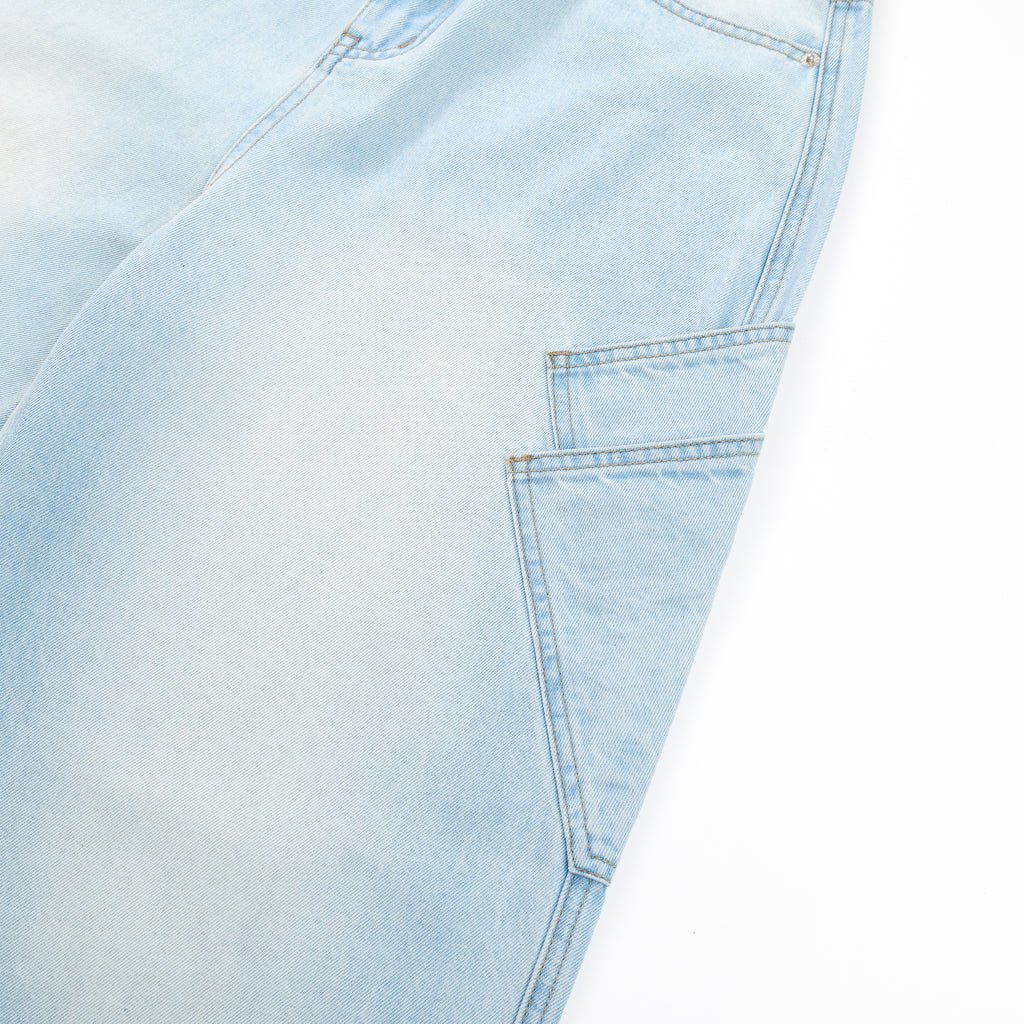 DONOTLOGO Heavy Acid Wash Baggy Cargo Jorts | Unisex Y2K Wide Leg Denim Shorts | Retro High Street Summer Bottoms
