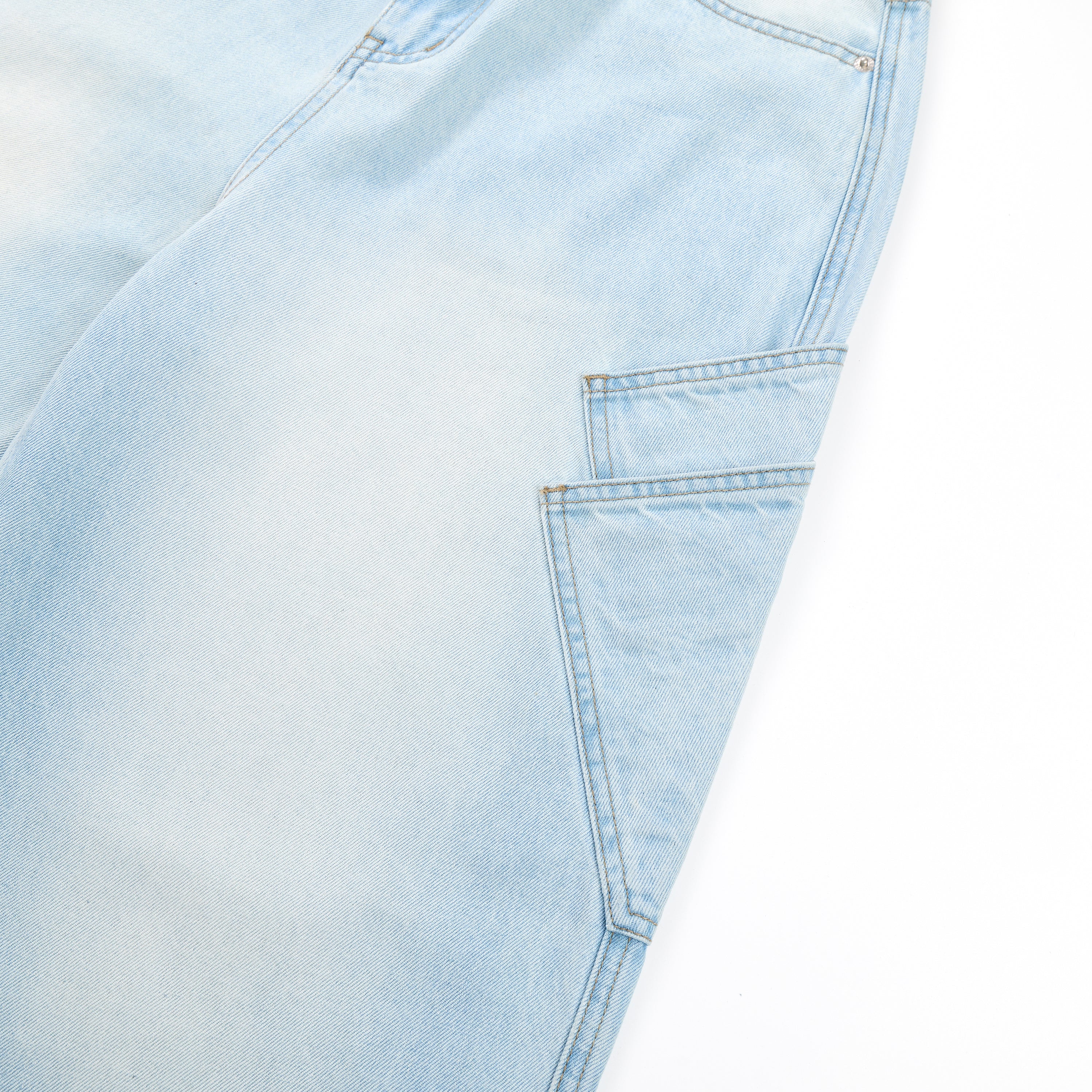 DONOTLOGO Heavy Acid Wash Baggy Cargo Jorts | Unisex Y2K Wide Leg Denim Shorts | Retro High Street Summer Bottoms
