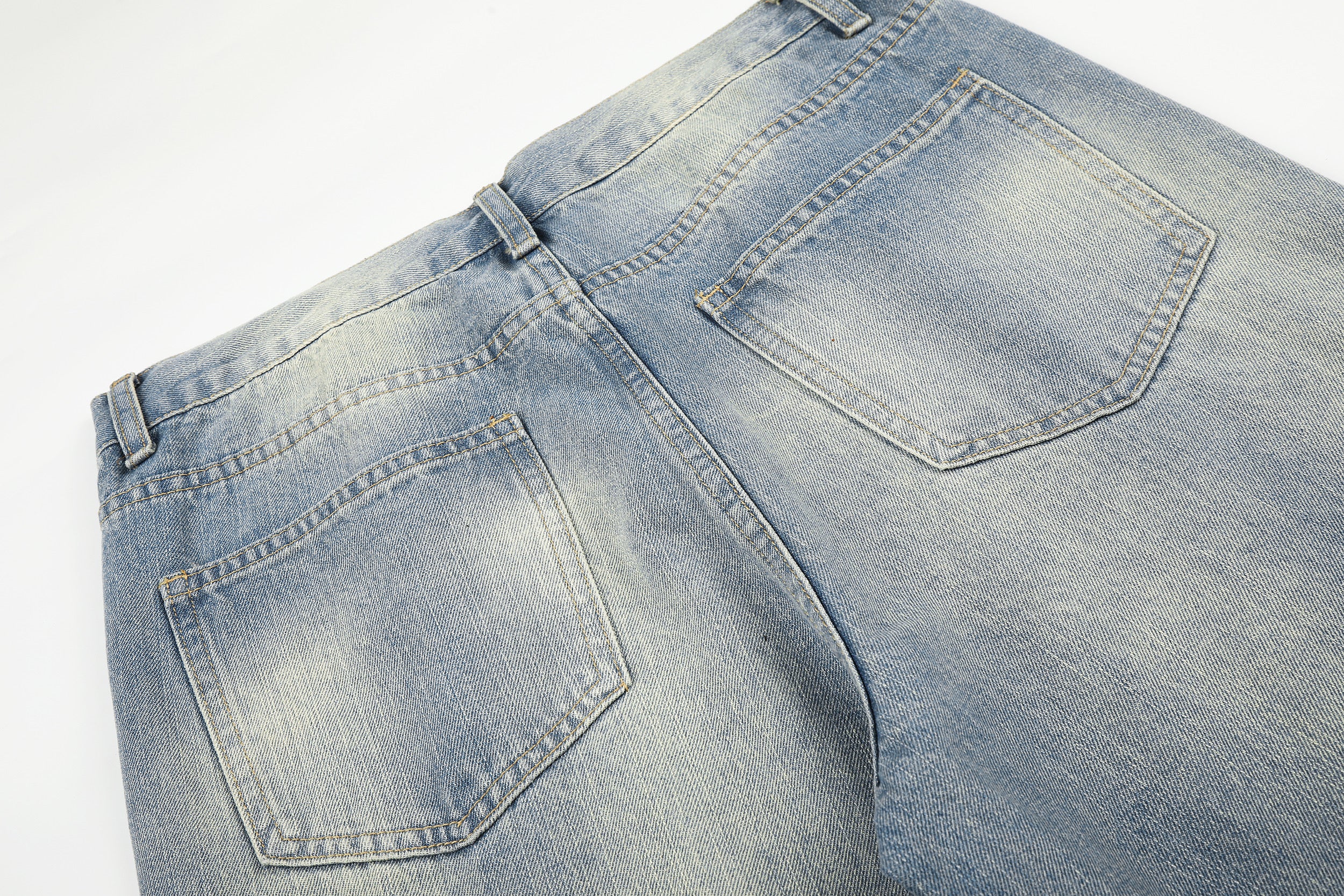 DONOTLOGO Urban Edge Collection | Unisex Relaxed Fit Denim Jeans | Bold Cat Whisker Seaming & Faded Wash Finish with Classic Cotton Denim Fabric
