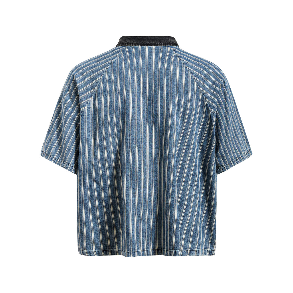 Unisex Vintage Appliqué Letter Striped Tee