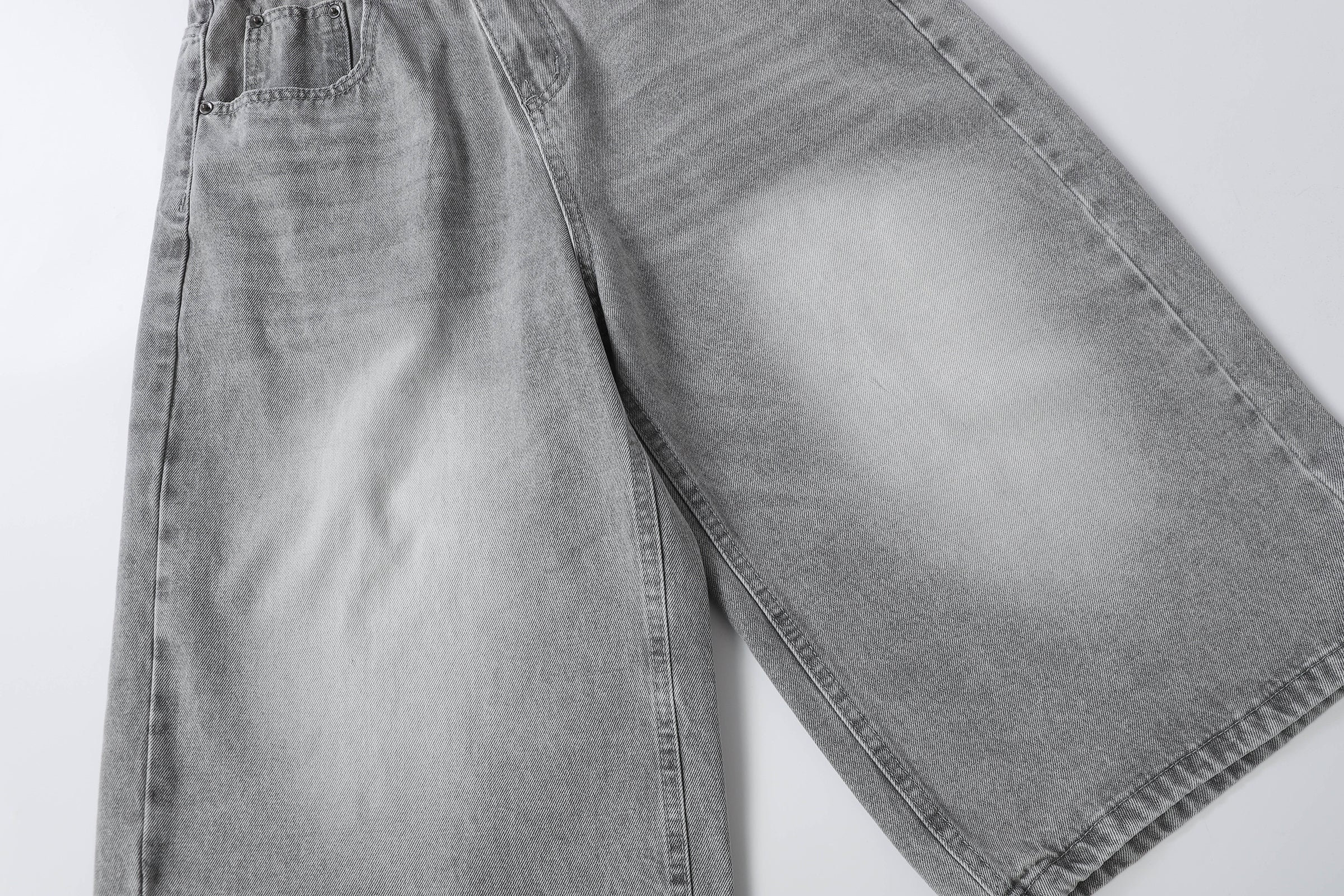 DONOTLOGO Urban Edge Collection | Unisex Relaxed Fit Denim Shorts | Bold Acid Wash Finish & Vintage Leather Patch with Classic Cotton Denim Fabric