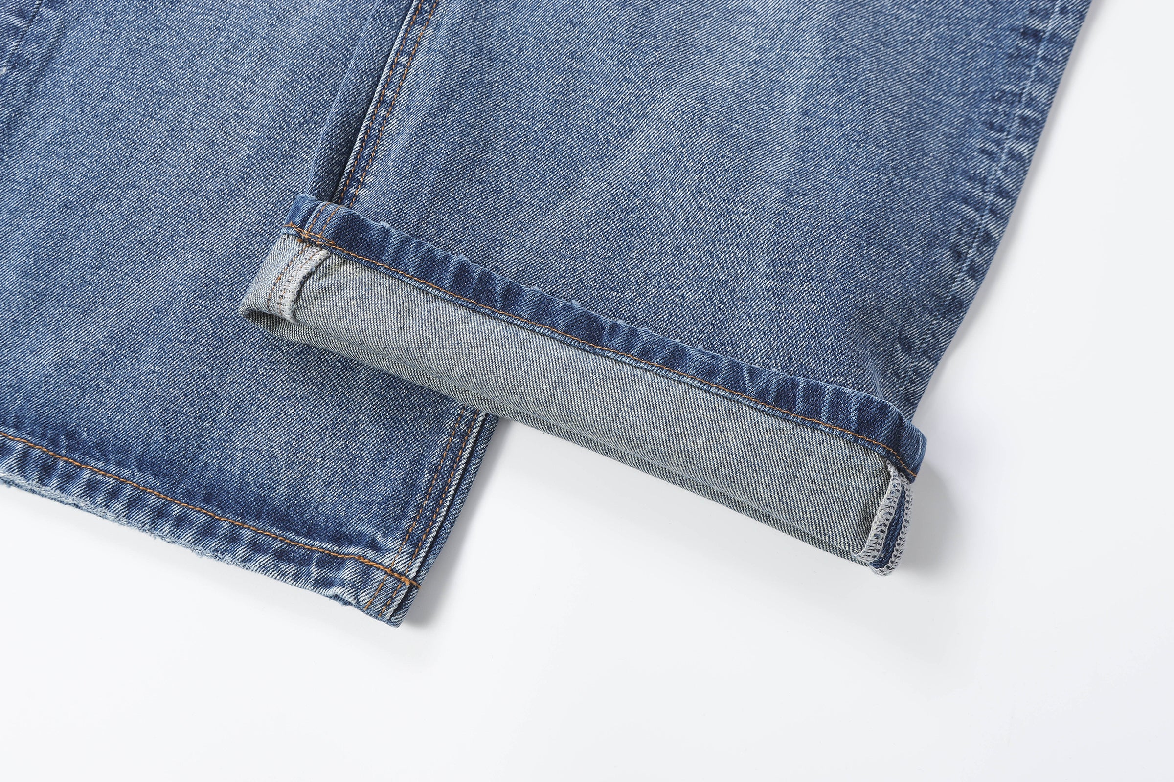 DONOTLOGO Retro Blue Baggy Denim Pants | Unisex Y2K Wide Leg Trousers with Natural Whiskering & Fade | High Street Relaxed Fit Bottoms