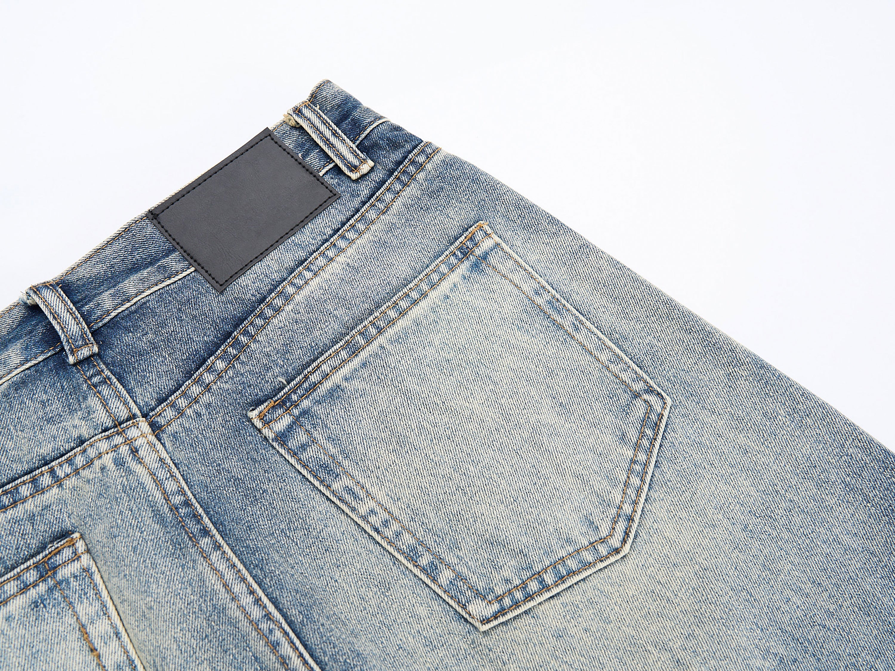 DONOTLOGO Oversized Light Wash Denim Jeans - Unisex Baggy Trousers with Distressed Whisker Effect - Edgy Streetwear Bottom with Wide Leg Silhouette & Raw Hem