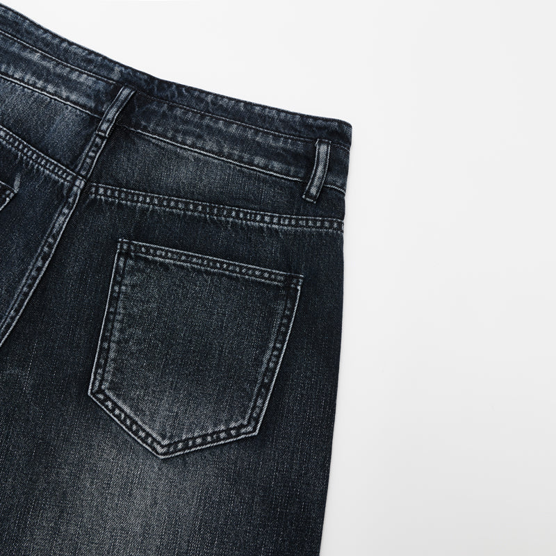 DONOTLOGO Urban Edge Collection | Unisex Relaxed Fit Denim Shorts | Bold Cat Whisker Seaming & Faded Wash Finish with Classic Cotton Denim Fabric