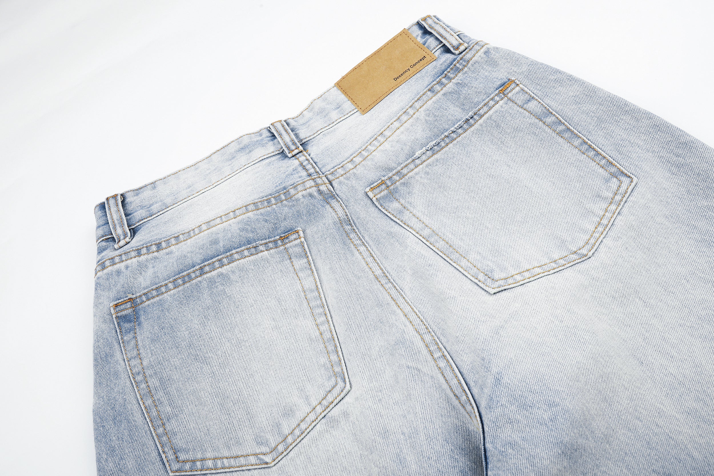 DONOTLOGO Urban Heritage Collection | Unisex Oversized Cat Whisker Denim | Retro Aesthetic High-Rise Wide-Leg Bottoms with Authentic Fade Detail