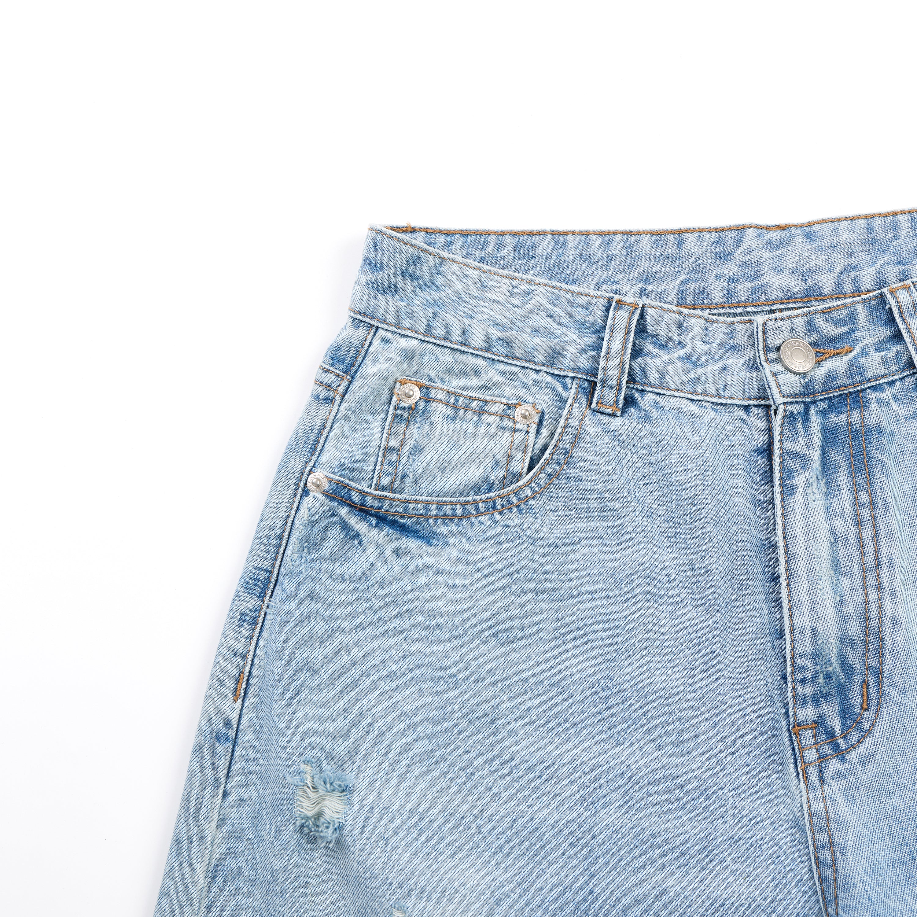 DONOTLOGO Heavy Distressed Wash Baggy Jorts | Unisex Y2K Wide Leg Denim Shorts | Retro High Street Summer Bottoms
