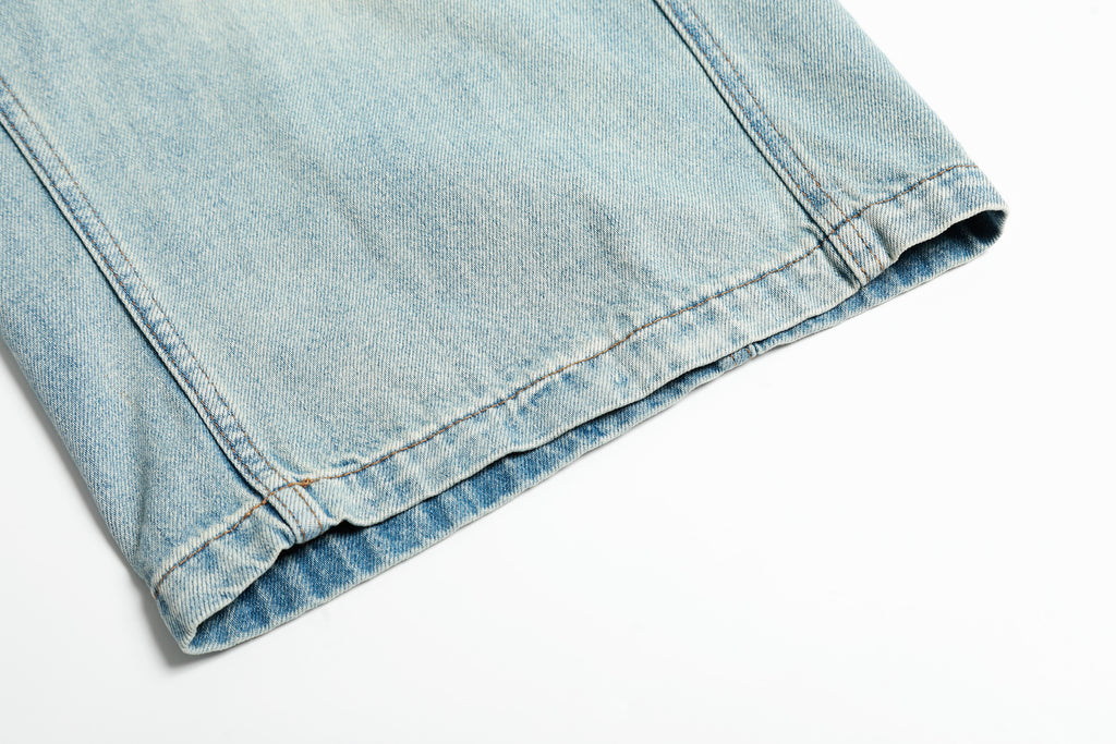 DONOTLOGO Urban Heritage Collection | Unisex Oversized Cropped Denim | Retro Aesthetic High-Rise Wide-Leg Bottoms with Authentic Fade Detail