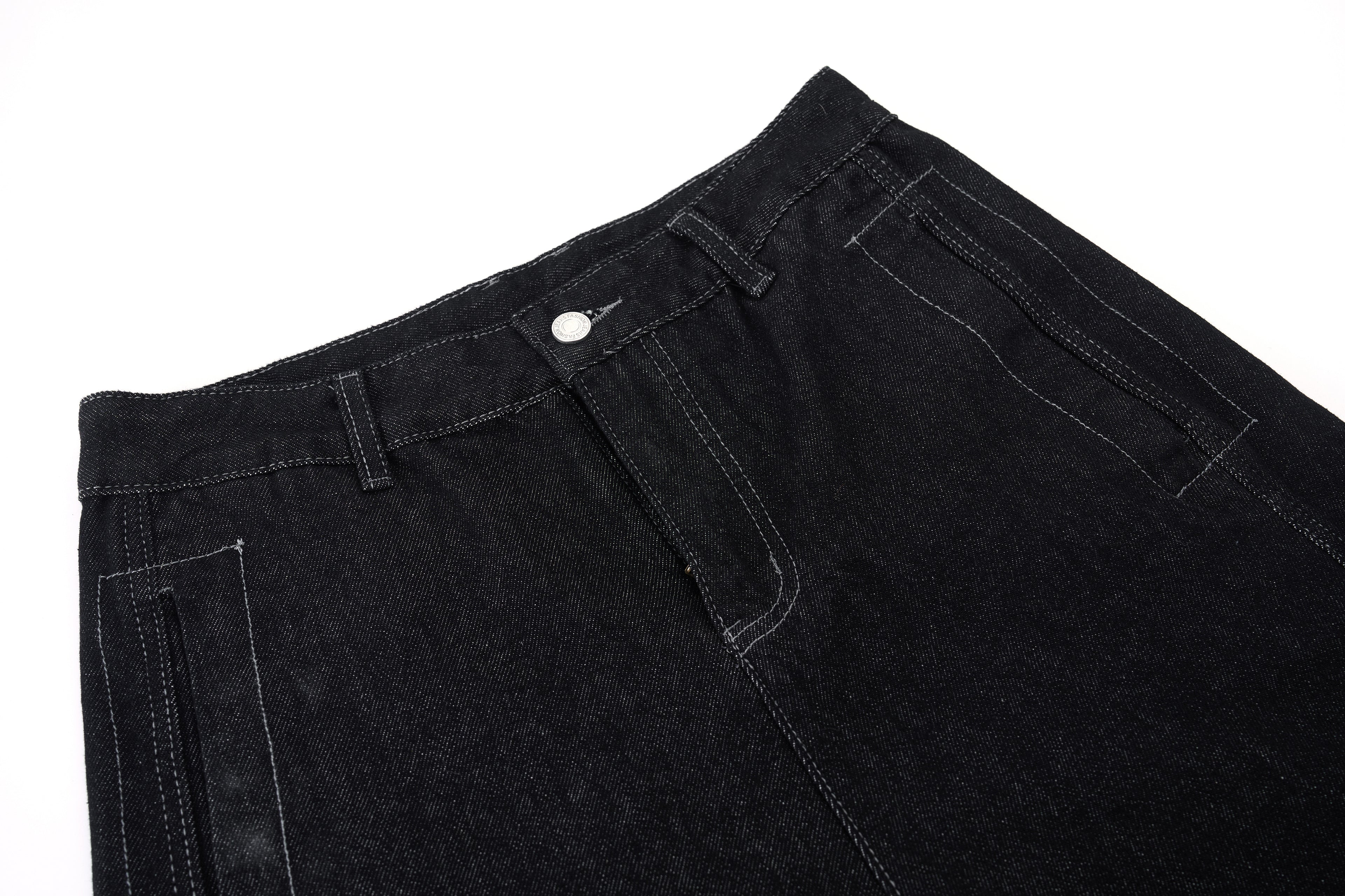 DONOTLOGO Oversized Raw Black Denim Shorts - Unisex Baggy Jorts with Minimalist Design - Edgy Streetwear Bottom with Wide Leg Silhouette & Clean Lines