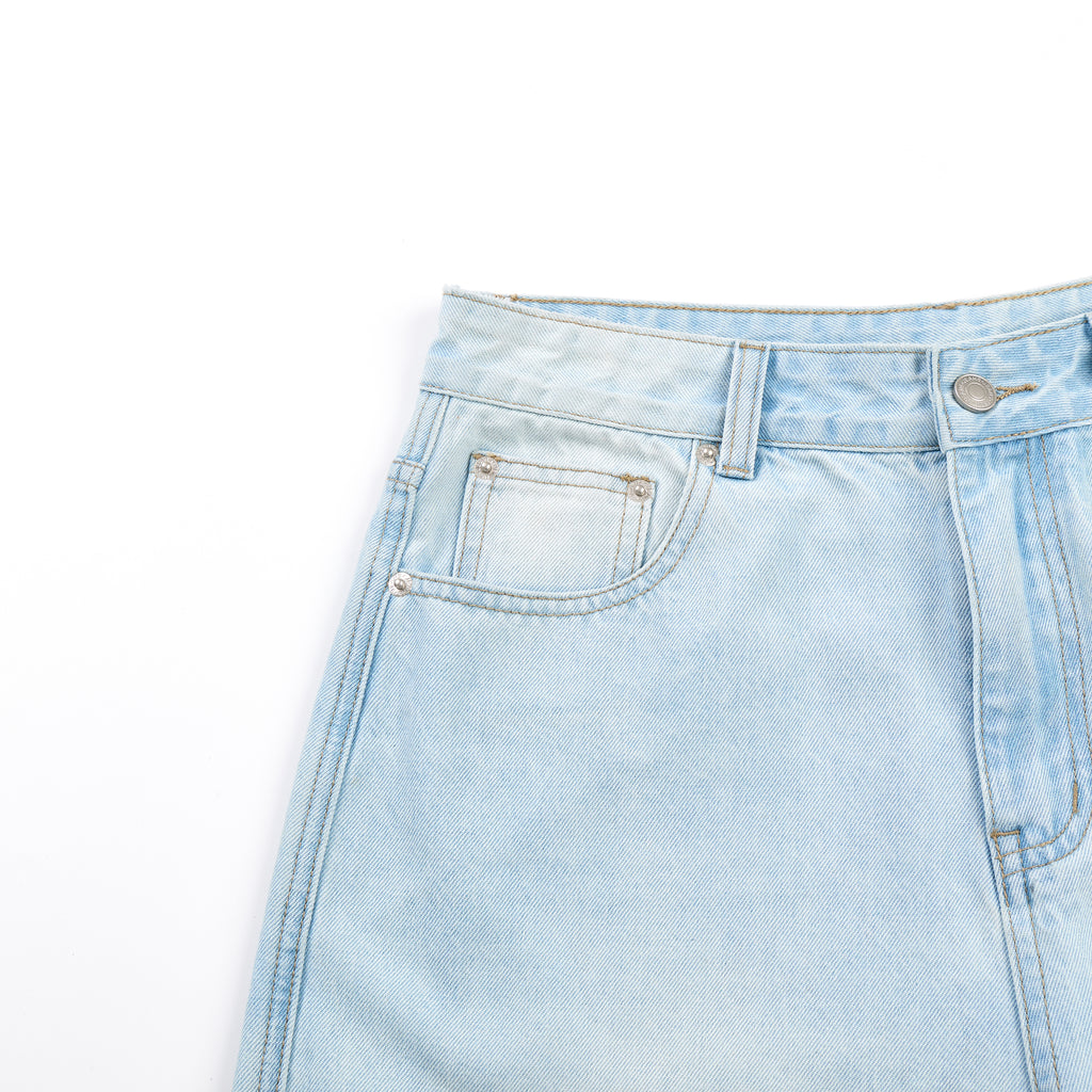 DONOTLOGO Heavy Acid Wash Baggy Cargo Jorts | Unisex Y2K Wide Leg Denim Shorts | Retro High Street Summer Bottoms
