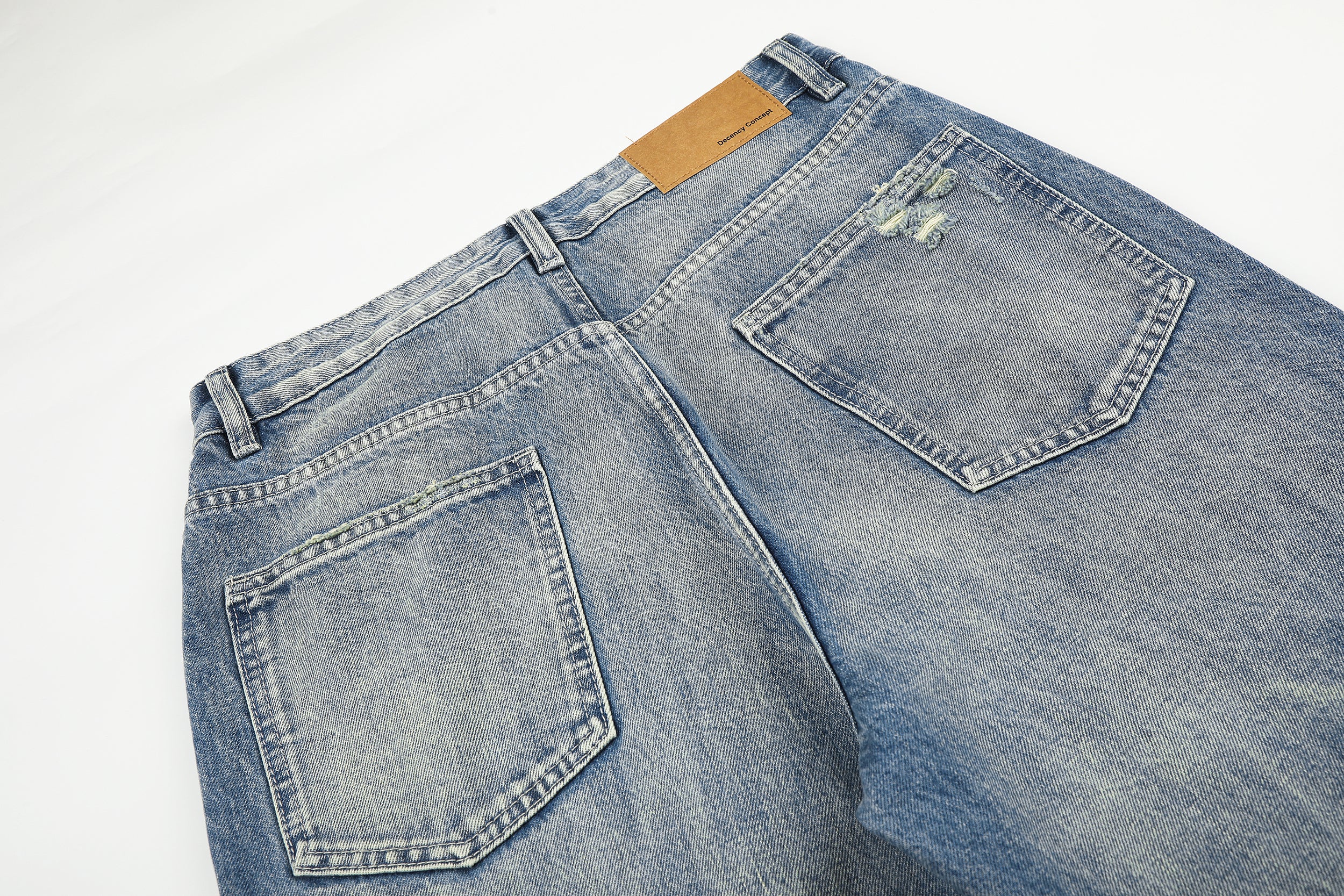 DONOTLOGO Urban Heritage Collection | Unisex Oversized Cat Whisker Denim | Retro Aesthetic High-Rise Wide-Leg Bottoms with Authentic Fade Detail