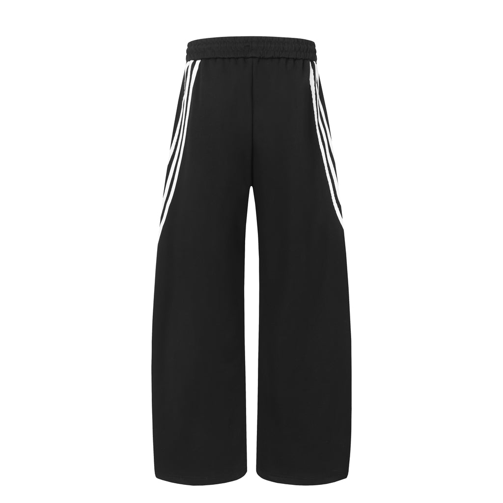 DONOTLOGO Urban Streetwear Collection | Unisex Relaxed Fit Trousers | Bold Diagonal Stripe Motif & Curved Silhouette with Soft Cotton Blend Fabric