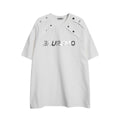 Unisex Buttoned T-Shirt with Reflective Lettering