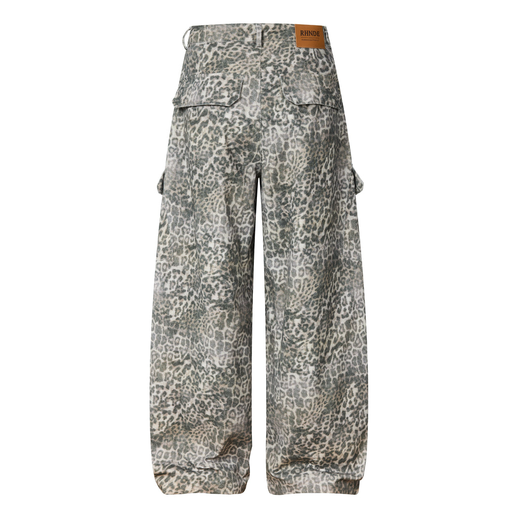 Unisex Leopard Print Cargo Pants