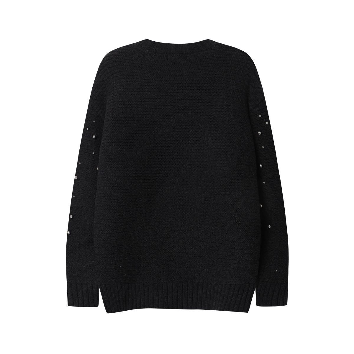 Unisex Casual Pearl-Studded Loose Sweater