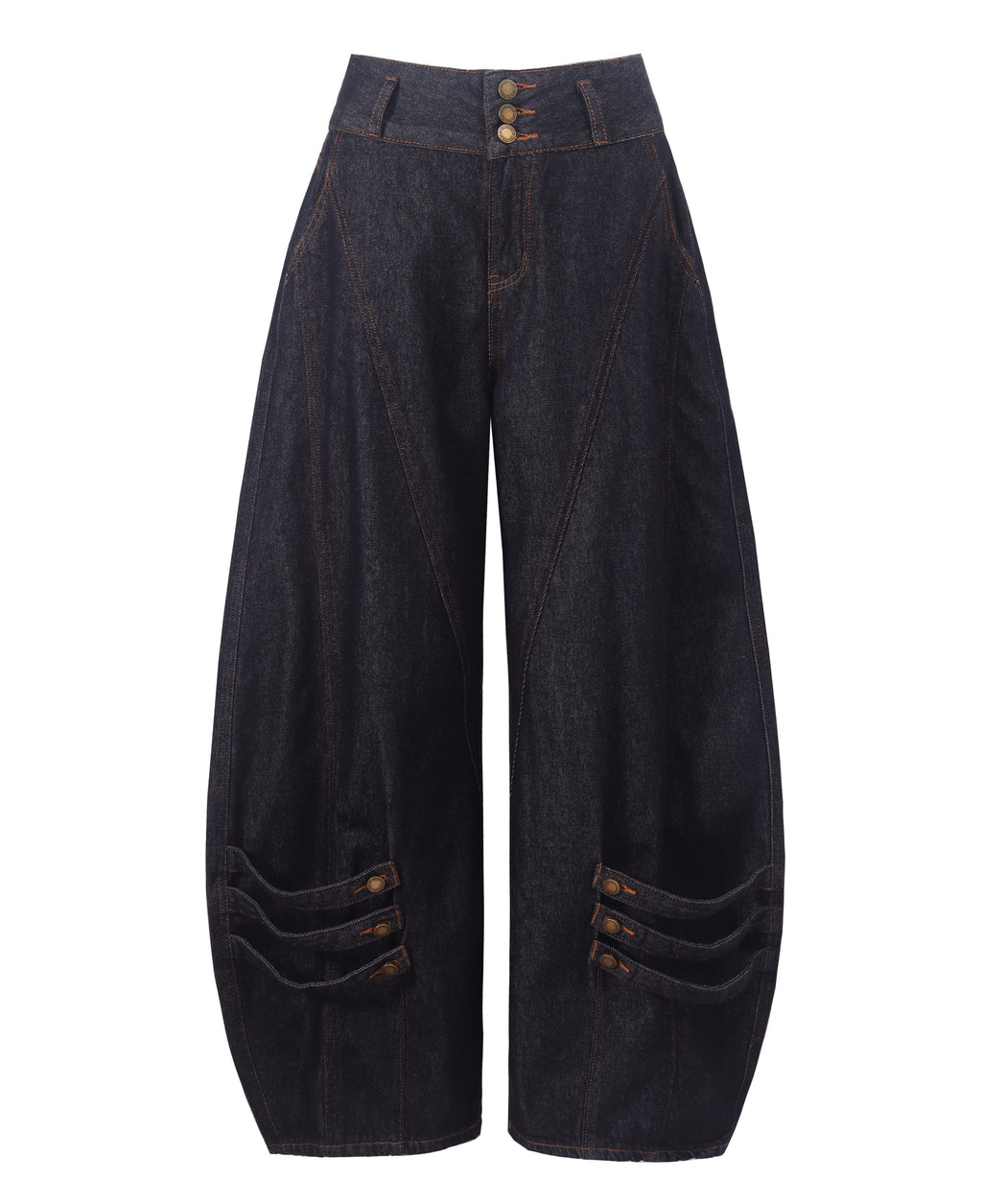 DONOTLOGO Retro Military Aesthetic | Unisex Oversized Balloon Jeans | Raw Indigo Denim with Functional Cargo Pockets & Embroidered Back Logo