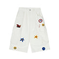 DONOTLOGO Unisex “Stay Childlike” Cargo Shorts | Star, Smiley & Puppy Patches | High-Waist, Multi-Pocket | Summer Streetwear Must-Have