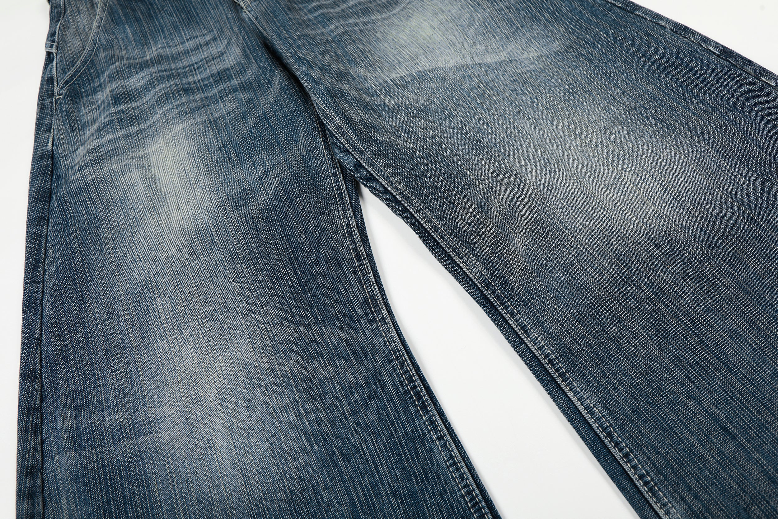 DONOTLOGO Urban Heritage Collection | Unisex Oversized Washed Denim | Retro Aesthetic High-Rise Wide-Leg Bottoms with Authentic Cat Whisker & Bamboo Detail