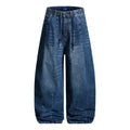 DONOTLOGO Y2K Streetwear Aesthetic | Unisex Balloon Fit Denim Trousers | Drawstring Detail & Heavy Wash with Oversized Silhouette
