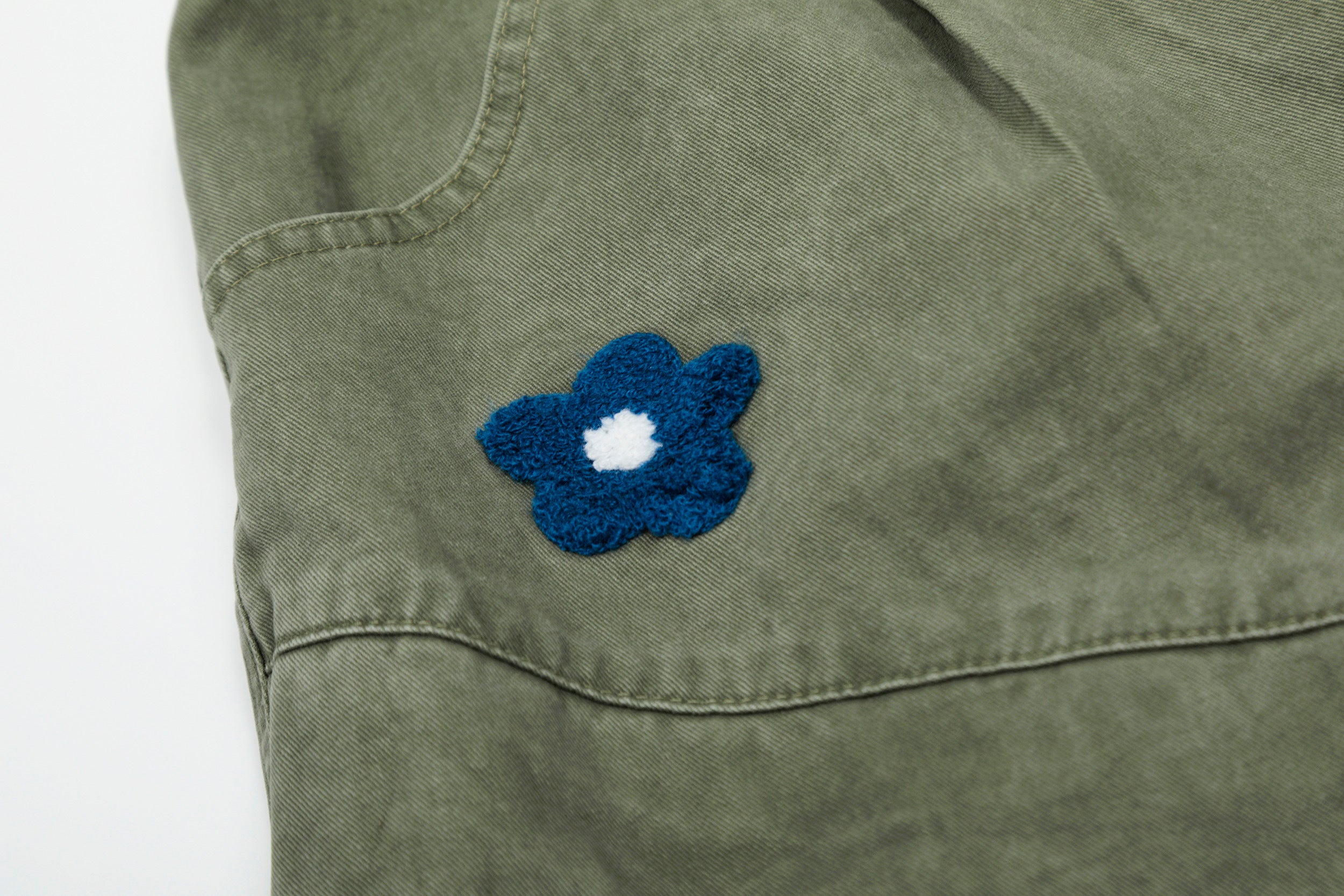 Unisex Multi-Pocket Floral Embroidered Cargo Pants