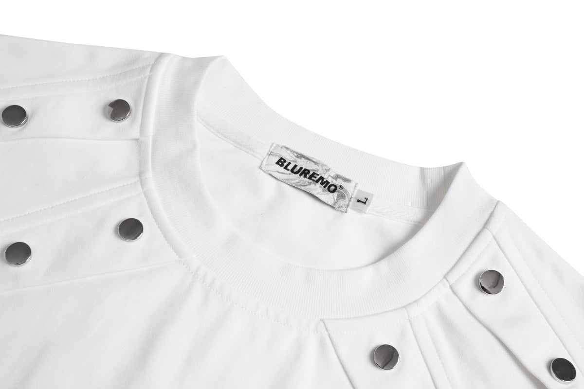 Unisex Buttoned T-Shirt with Reflective Lettering