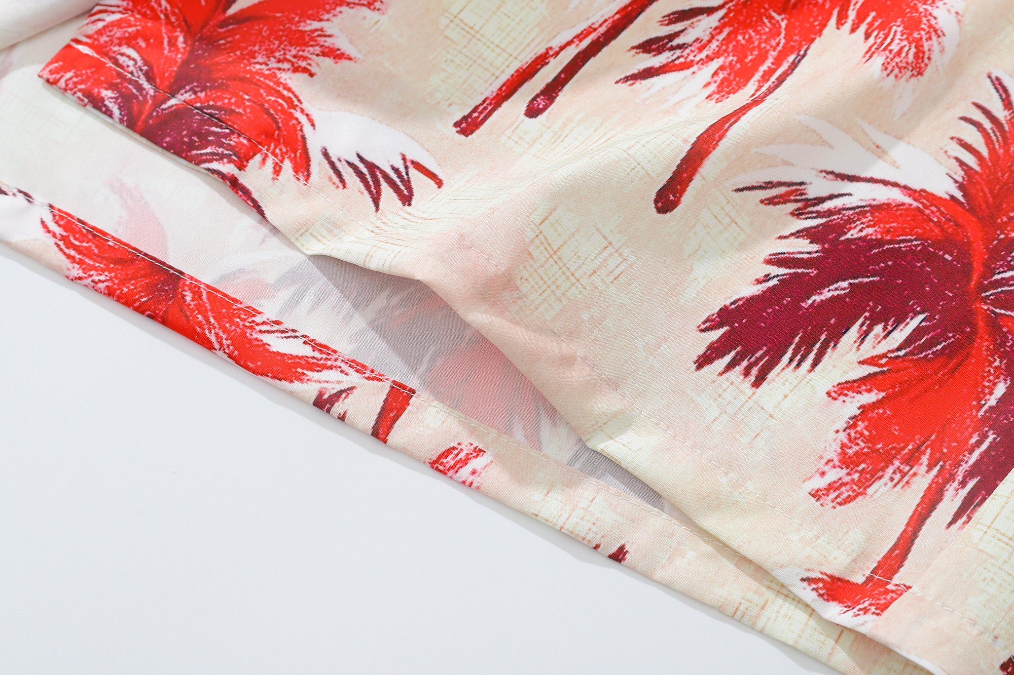 DONOTLOGO Unisex Red Coconut Print Cuban Shirt | Retro Vacation Style | Loose Fit Summer Must-Have