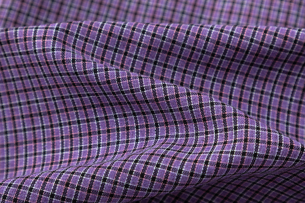 DONOTLOGO Unisex Purple Plaid Shirt & Braided Tie Set | Loose Fit, Vintage Preppy | Summer Essential