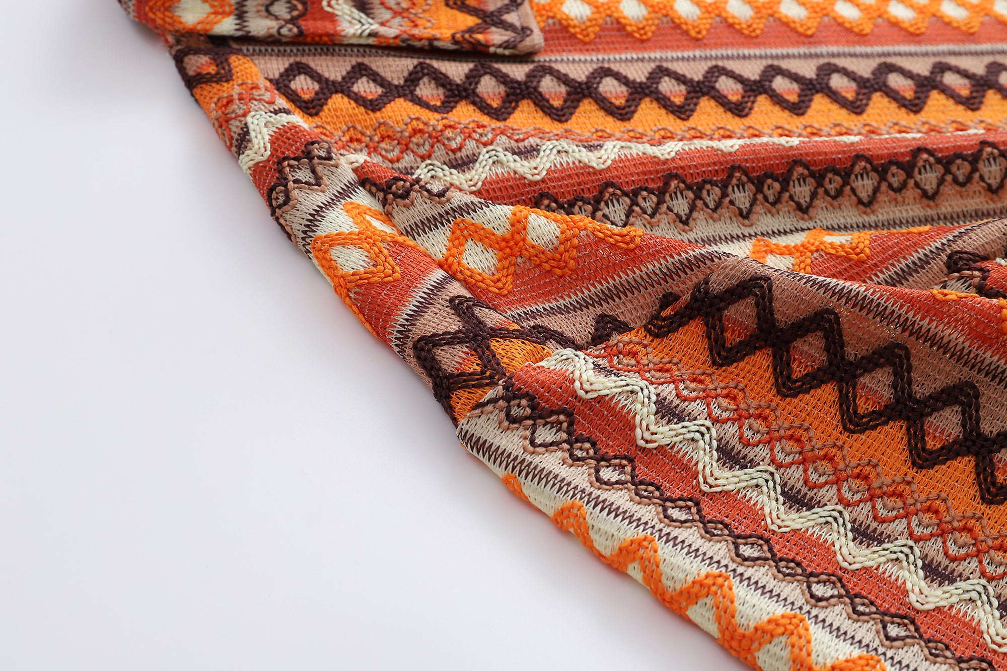 Unisex Ethnic Style Colorblock Knit Cuban Collar Tee