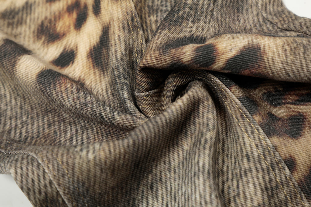 Unisex Leopard Print Jeans