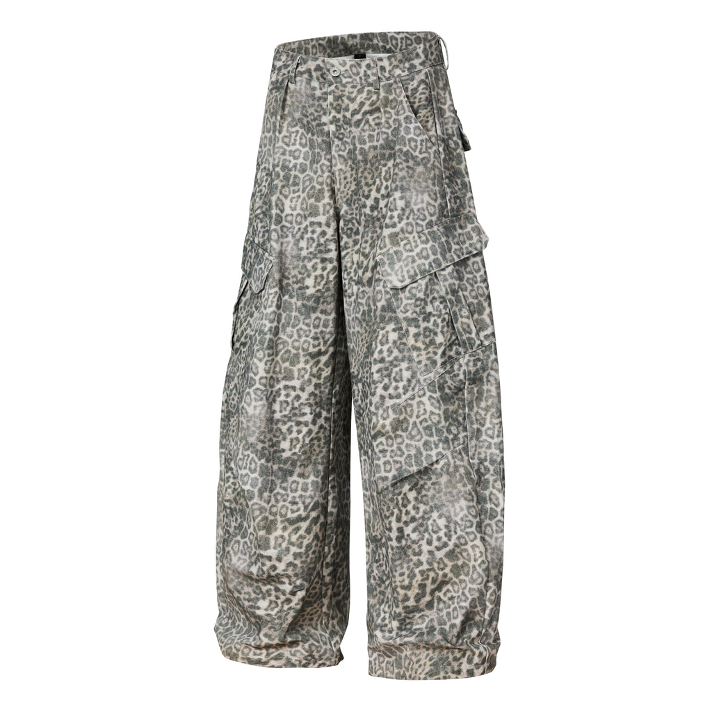 Unisex Leopard Print Cargo Pants