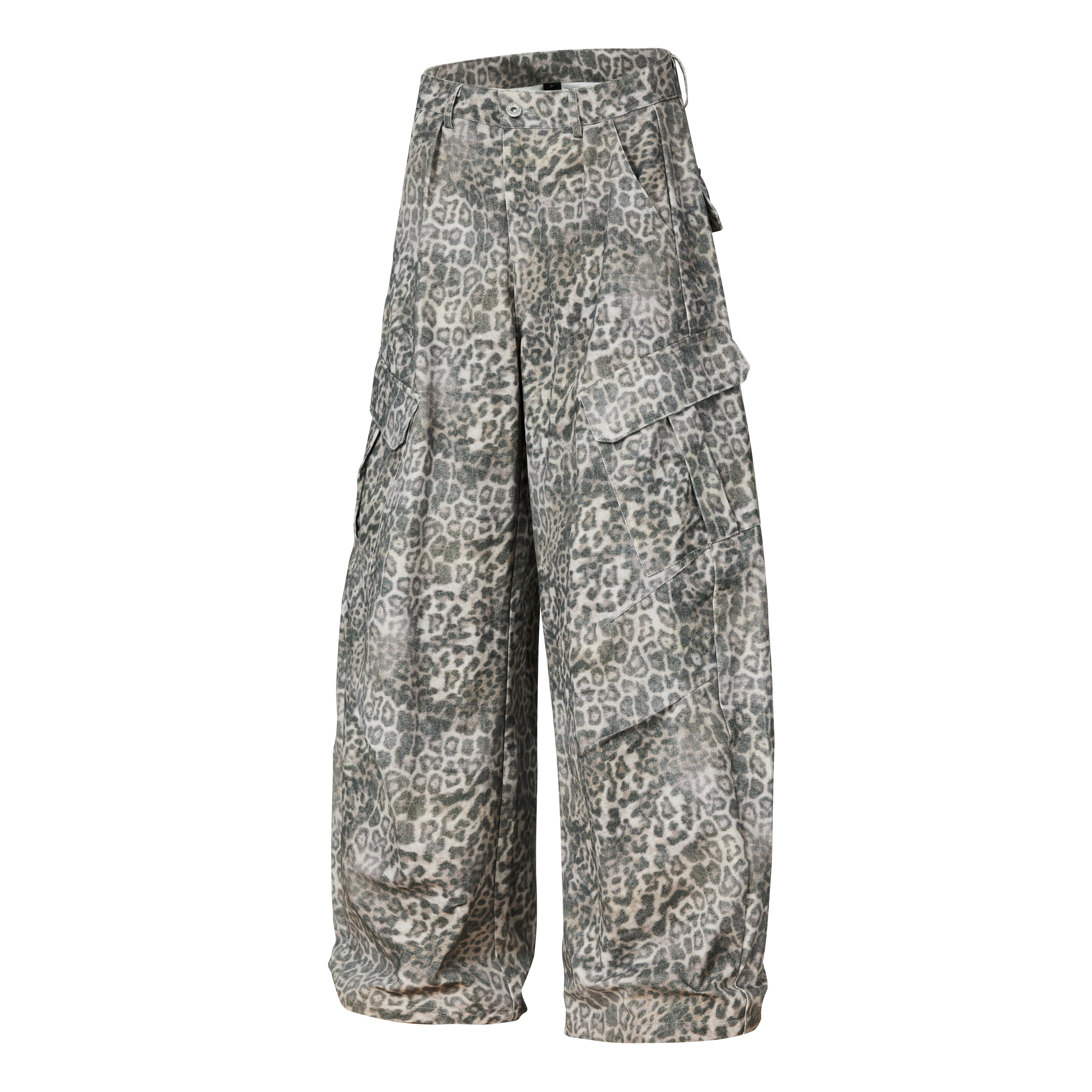 Unisex Leopard Print Cargo Pants