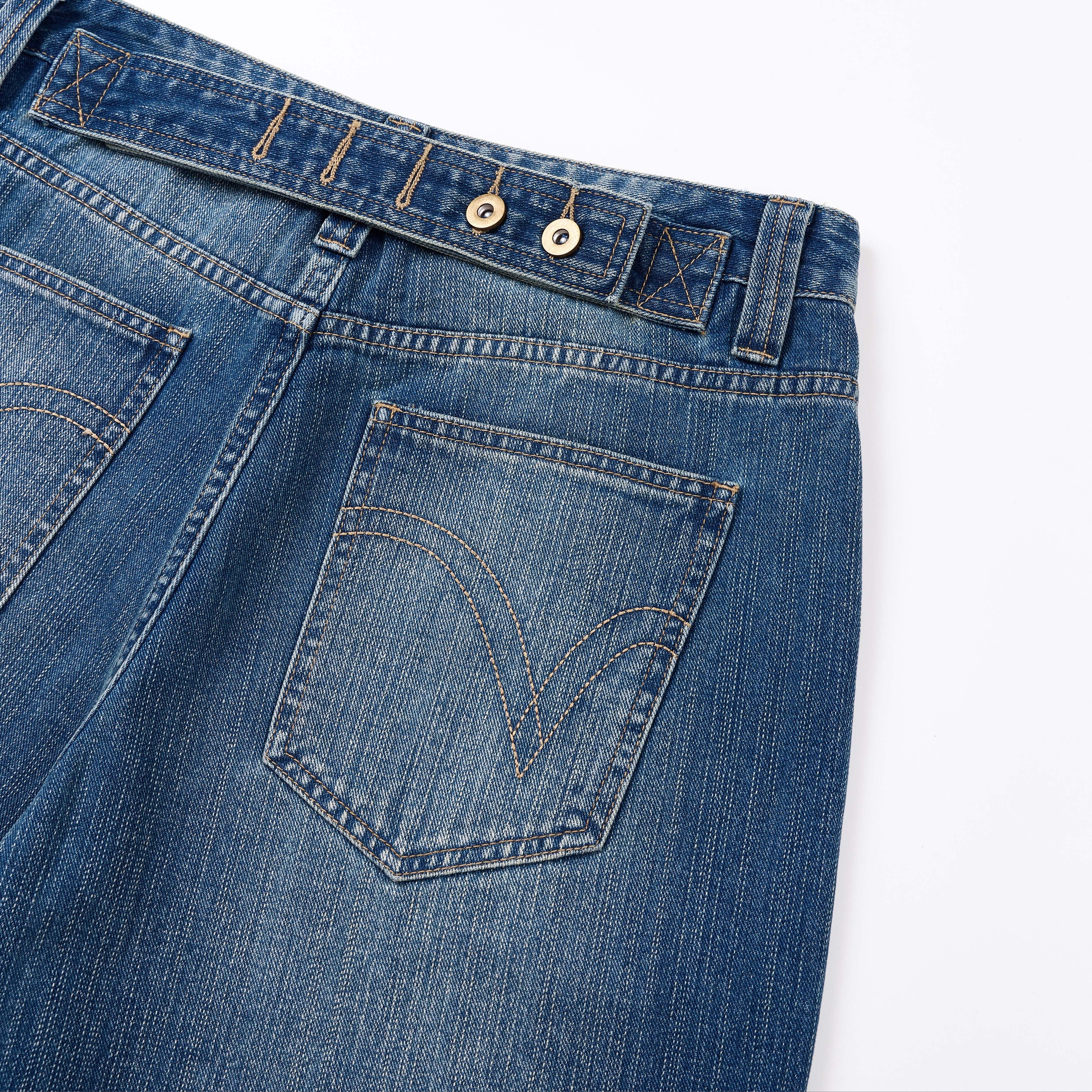 DONOTLOGO Heavy Slub Washed Paris Button Denim | Unisex Y2K Oversized 3/4 Trousers | Vintage High Street Baggy Shorts