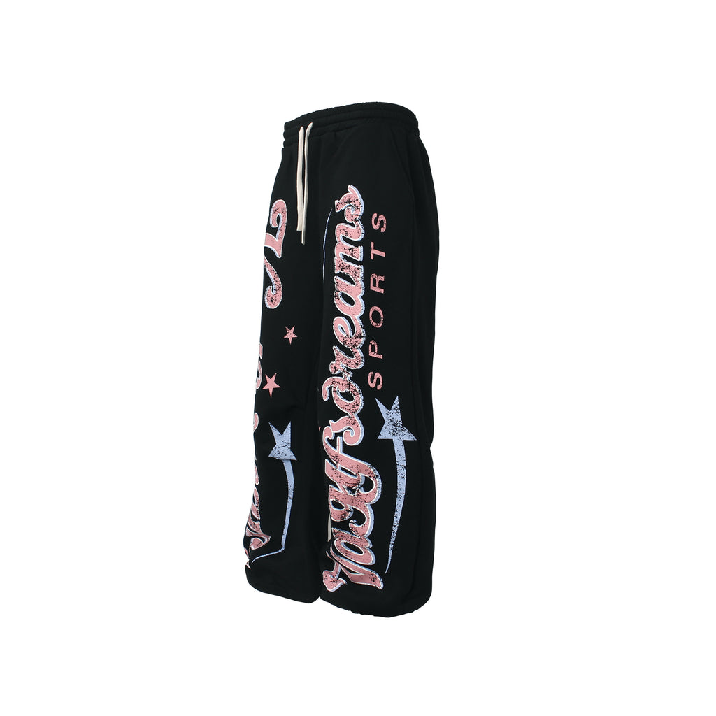 Unisex High-Waist Loose-Fit Fleece Sweatpants