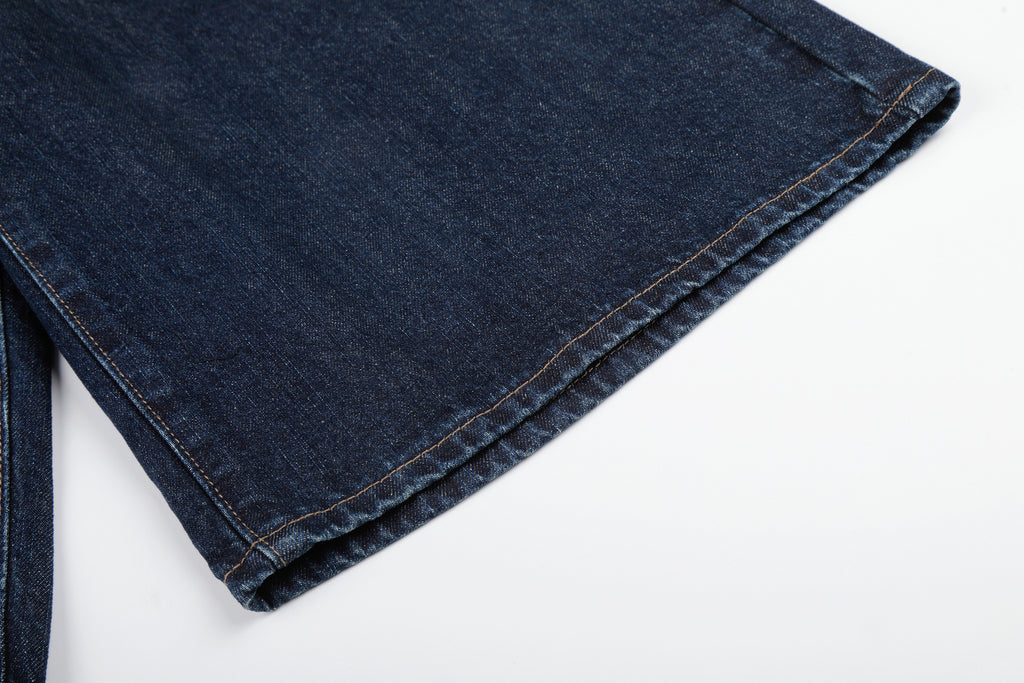 DONOTLOGO Vintage Denim Revival Collection | Unisex Relaxed Fit Patchwork Cropped Pants | Bold Contrast Stitching & Button-Fly Detail with Vintage Wash Finish